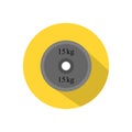 Dumbbell flat icon with shadows for fitness club